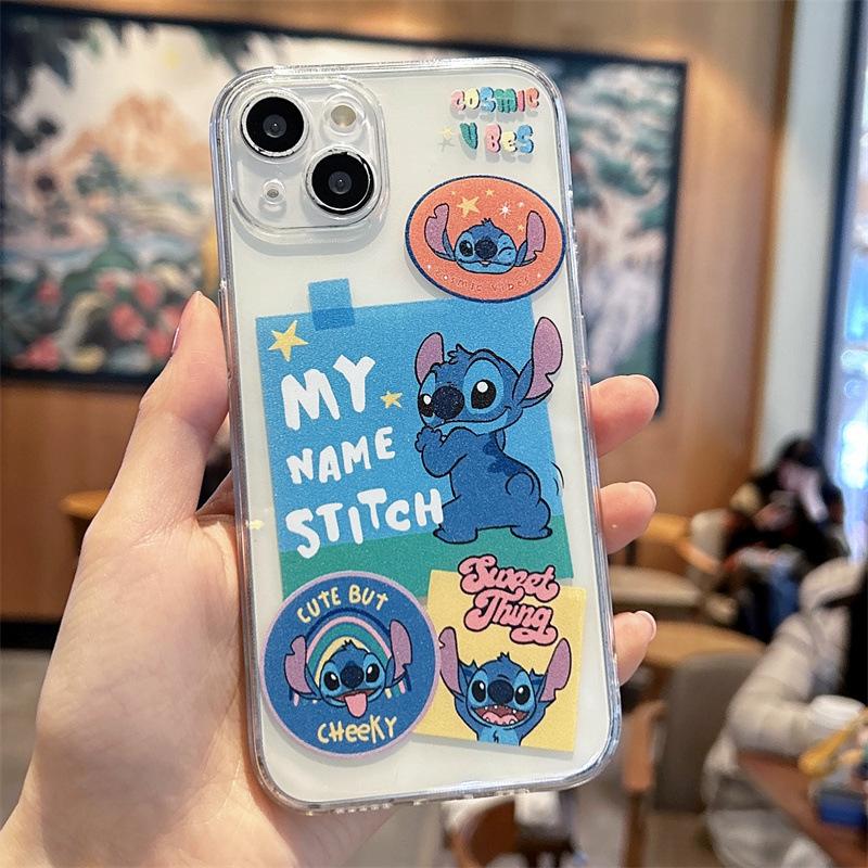 Cute Stitch is suitable for Apple 16promax mobile phone case iphone15 new 14plus couple 13 cartoon