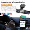 Dash Cam 3 Channel Car Black Box WiFi DVR HD 1080P Video Front Built-in and Rear Camera W/IR Night Vision Car Accessories