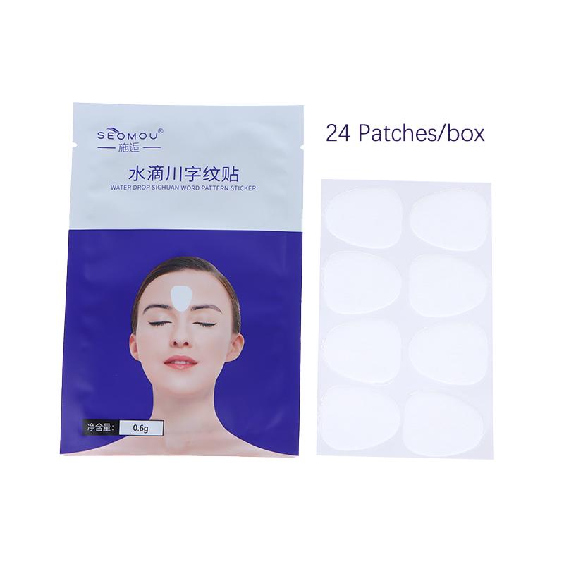 24 Stück/Box Wiederverwendbares Silikon Anti-Aging-Patch Gesicht Stirn Schönheitsaufkleber Anti-Falten-Aufkleber Straffende Gesichtsmaske Hautpflege