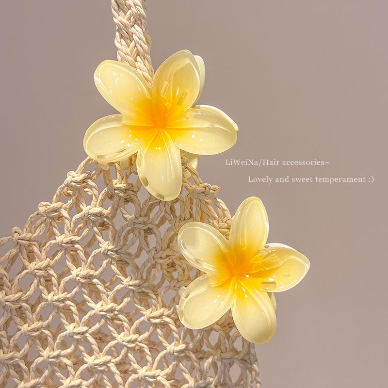 Bohemian Beach Vacation Lily Flower Hair Claw Sweet Hair Clip for Women Floral Claws Fashion Girl Accessories Shark Clip