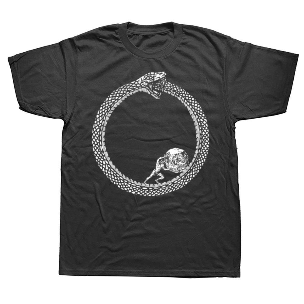 Sisyphus in An Ouroboros Snake Unisex Philosophy T Shirts Men Cotton Humor Streetwear Tee Shirt Short Sleeve Loose Clothing