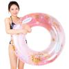 Adult Inflatable Ring with Handle, Sparkling Star Pink, Fohil, Cute O-shaped Float, Stylish, Thick, Safe, for Swimming, River Play, PoolBeach, Sea