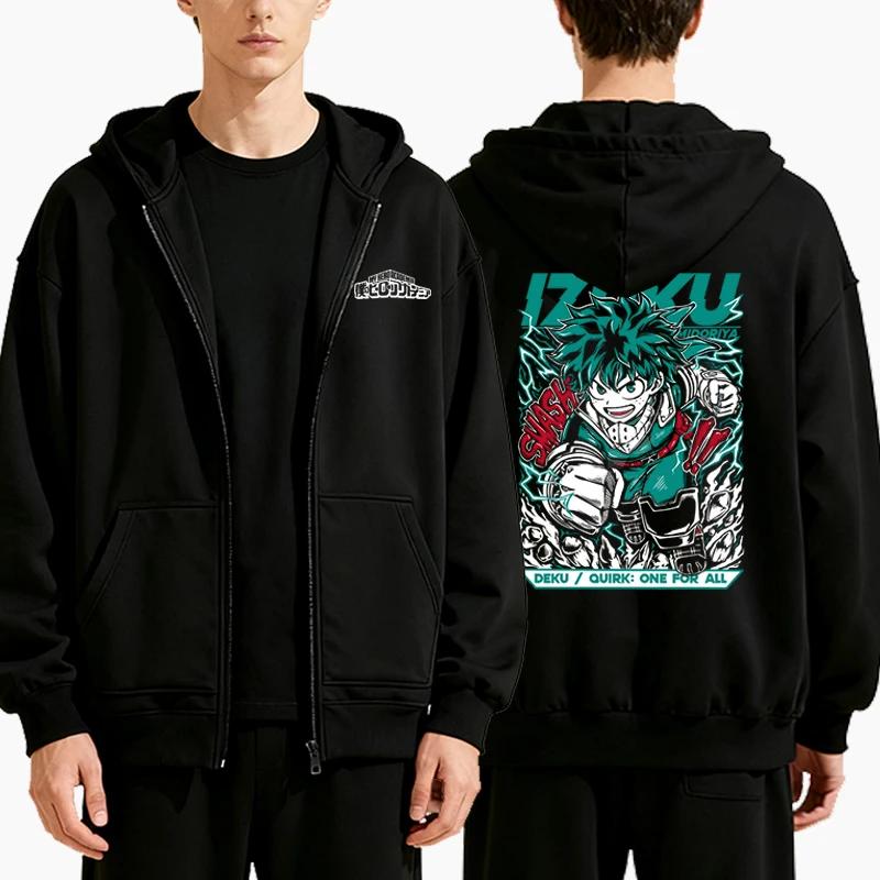 

Men Fashion Casual Animen Printed Zipper Hoodie Autumn Winter Men Punk Long Sleeve Sweatshirts Fleece Zip-up Hoodie 3XL
