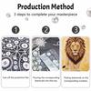 Majestic Lion Pearl Kit DIY 5D Rhinestone Art Craft for Adults Family Party Decoration Handmade Gift