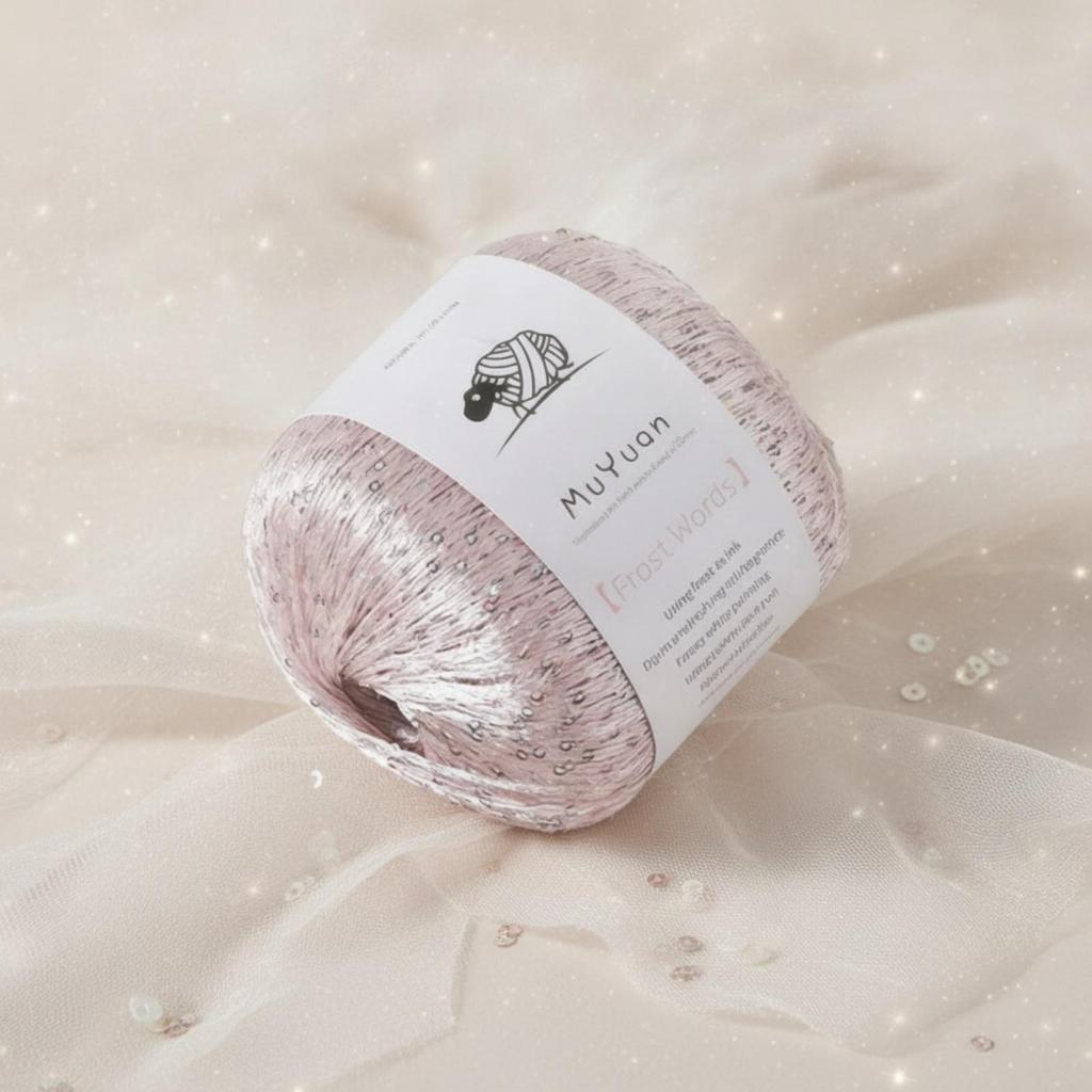 Knitting Yarn with Sequins Bright Crochet Thread Dense for Knitters