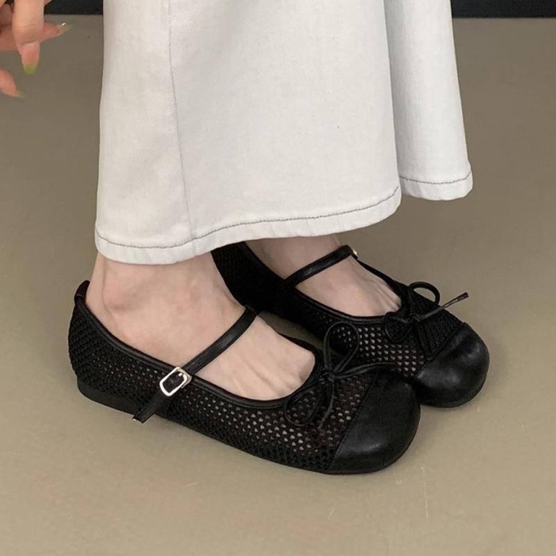 

Балетки Женские Лоферы Туфли Бант Туфли с Мелким Вырезом Мягкие Повседневные Спортивные Сандалии Женские 2025 Новое Платье Лето Zapatillas De Mujer 40 чёрный