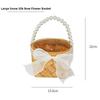 with Pearl Hand-held Imitation Rattan Handhold Handwoven with Riddon Bow Braid Storage Baskets Household 7 Styles