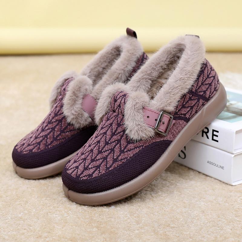 Winter New Women's Casual Cotton Shoes with Fleece and Thickened Warmth Anti-Slip Soft Bottom Free Shipping Women's Shoes