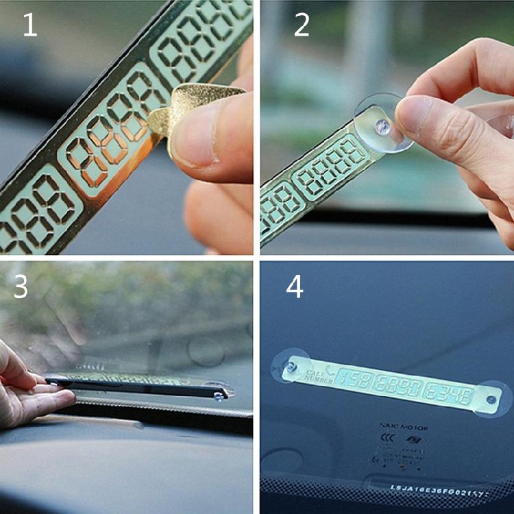 Luminous SUV Temporary Parking Card Hide Phone Number Plate Car Ornament Decor