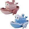 Windup Ship Bath Toy, Funny Wind-up Steamship Bathtub Toy Clockwork Boat Water Toy Steamboat Tub Toy Steamer Pool Toy (Blue+Red)