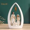 Heilige Familie Harz Figurine Krippen Advent Statue Joseph Jungfrau Maria Geburt von Jesus Skulptur Home Office Desktop Dekoration Ornament