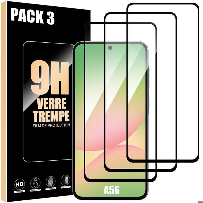 Verre Trempé - Samsung - Galaxy A56 5G - Lot de 3 - Anti-Rayures - Protection Optimale