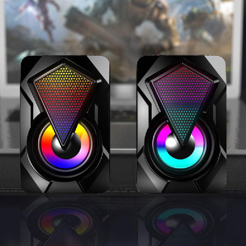 X2 Speakers Computer Led Light Subwoofer For Pc Computer Theater Usb Soundbox