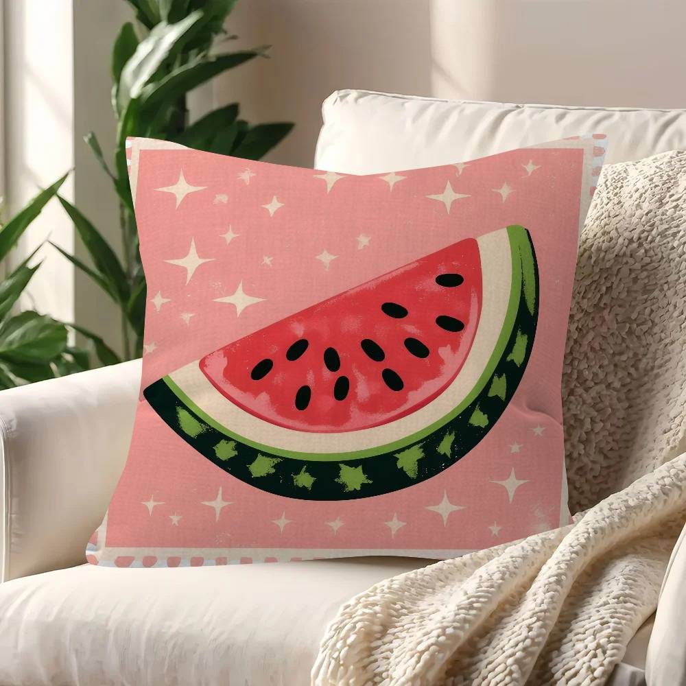 Cartoon Watermelon Fun Pillowcase Toon Gift Cushion Cover Bedroom Home Sofa Chair Seat Decor Pillow Case