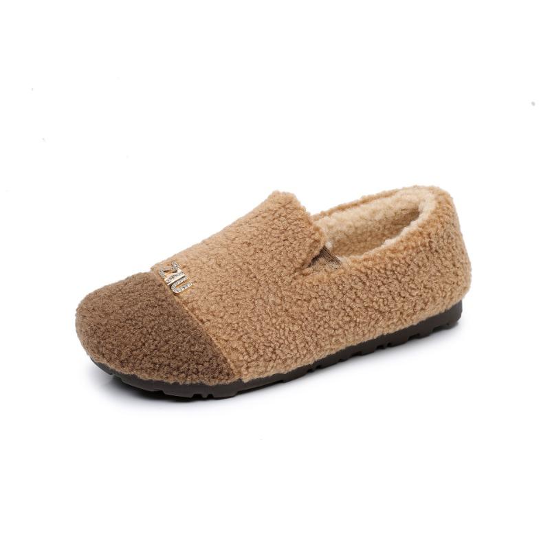 Women's Large Size Soft Sole Winter Warm One Stirrup Fur One Snow Boots Padded Lined Ankle Boots Anti-slip Hiking Sports Cotton Boots