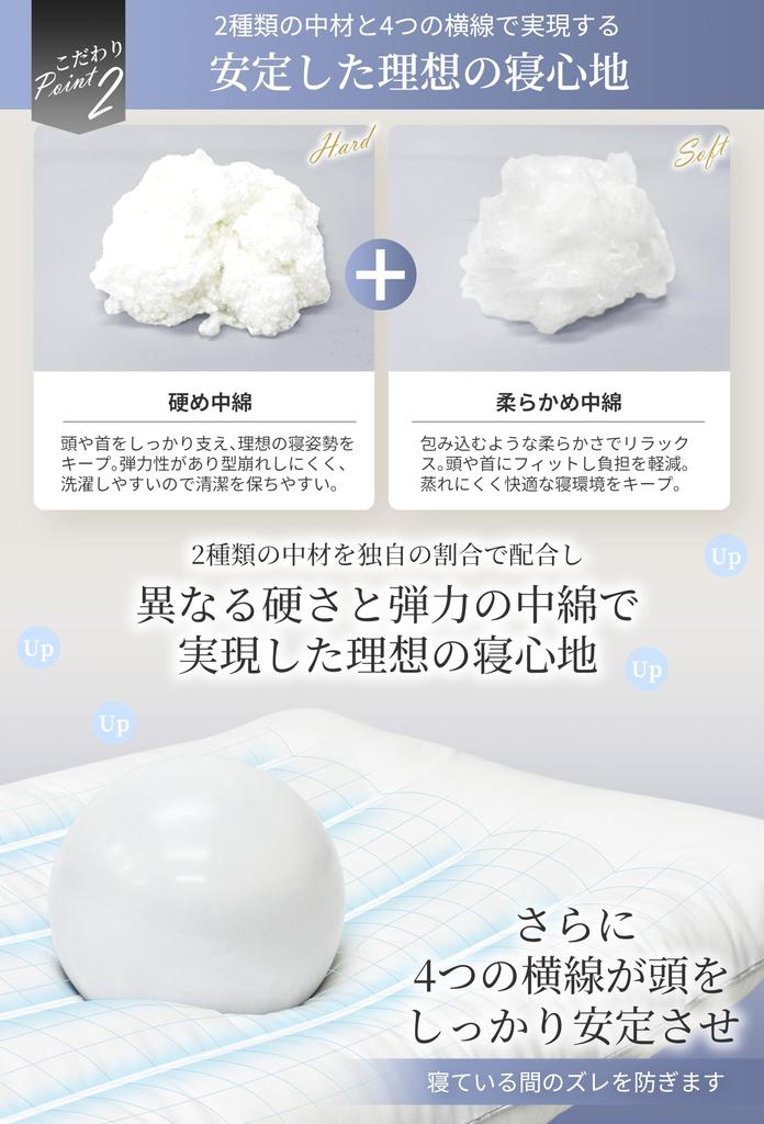 Thin, Low Pillow, 3cm Height Adjustable, Washable, Supports a Good Night's Sleep, 60x40cm, White (includes Two Gray Covers) [Made In Japan]