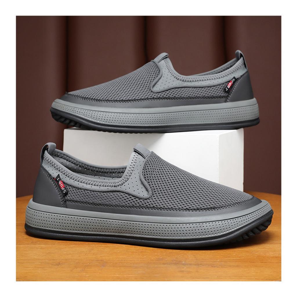 Men's Shoes, Mesh Shoes, Solid Color Versatile Single Shoe, Breathable Soft Sole, Lightweight Casual Shoes for Men