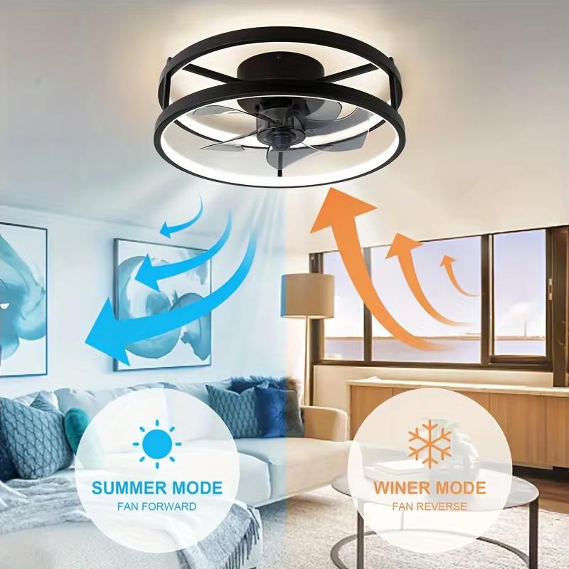 Modern Simple Ceiling Fan Light LED Remote Control Dimmable Silent Ceiling Fan with Light Home Kitchen Lighting Fixtures