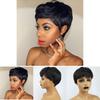 Elegant Pixie Cut Synthetic Wigs Short Hair Straight Black Wigs With Bangs For Women