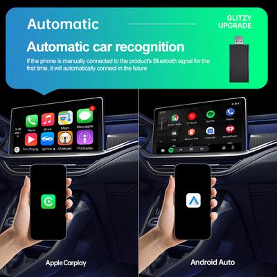 Wireless Carplay&Android Auto AI Box Wired To Wireless Carpay Colorful Atmosphere Lights For Car Radio with Wired Carplay Box