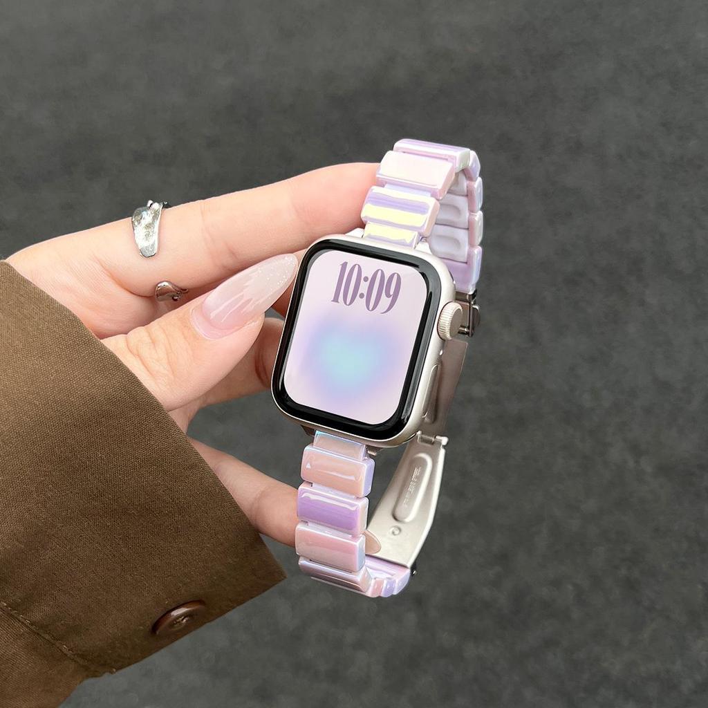 Kompatibel mit Apple Watch S11: Neues Sommerarmband - Harz & Silikon S10/S9 Armbänder mit Premium-Gefühl