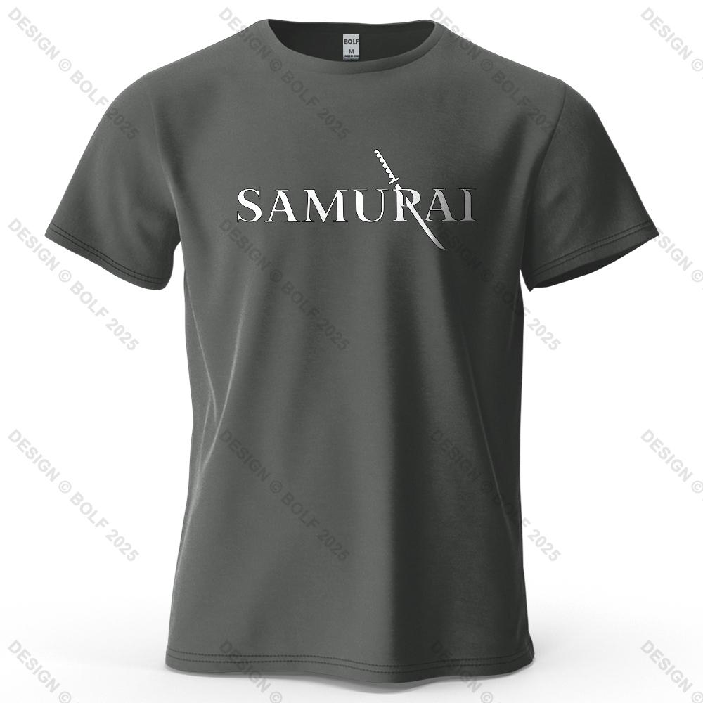 Samurai Sword Sharp Printed Men's T-Shirt 100% Cotton Oversized Martial Arts Fashion Graphic Tees for Women Tops Tees Streetwear