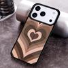 Latte Love Brown Heart Aesthetic Phone Case for iPhone 17 16 15 Pro Max Air 14 13 12 11 Plus Shockproof Capa Cover