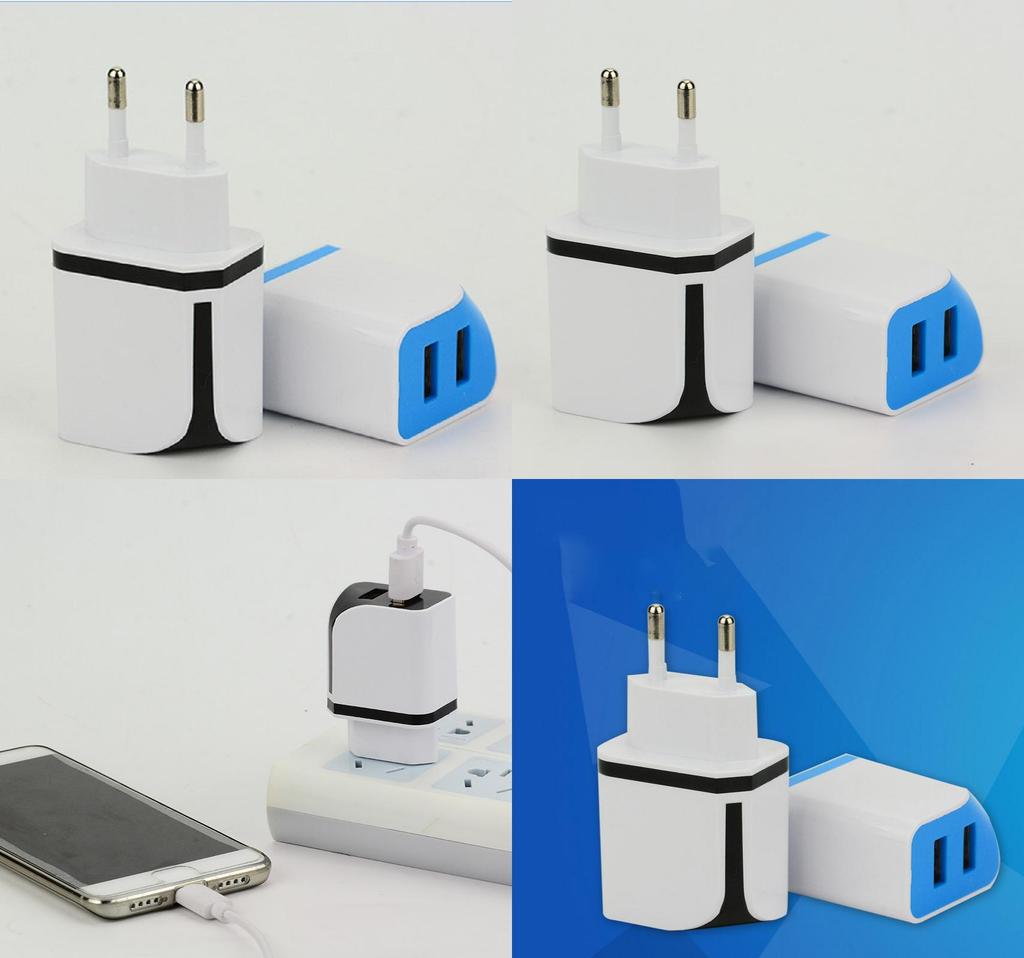Premium Quality Double Usb Power Adapter Charger For Universal 2.1a Android Phones