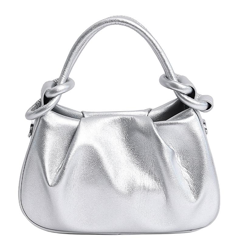 

Модная сумка-клатч плиссированная сумка-облако женская новая универсальная на плечо через плечо премиальная сумка для поездок серебряный