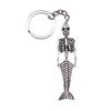 Skeleton Mermaid Charm Keychain Gothic Halloween Key Ring 28mm Ring