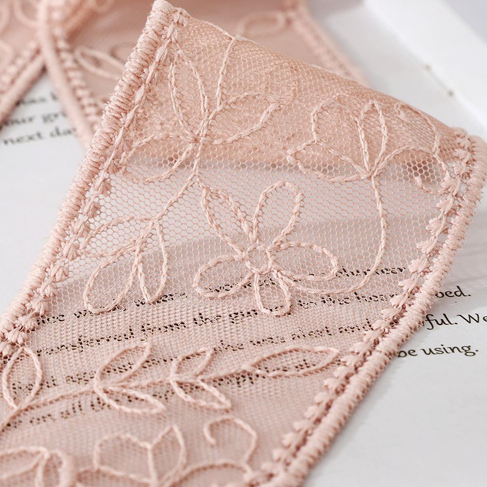 Korean Version Lace Scarf Embroidered Flower Sunscreen Shawl Ins Women Narrow Long Scarf  Summer