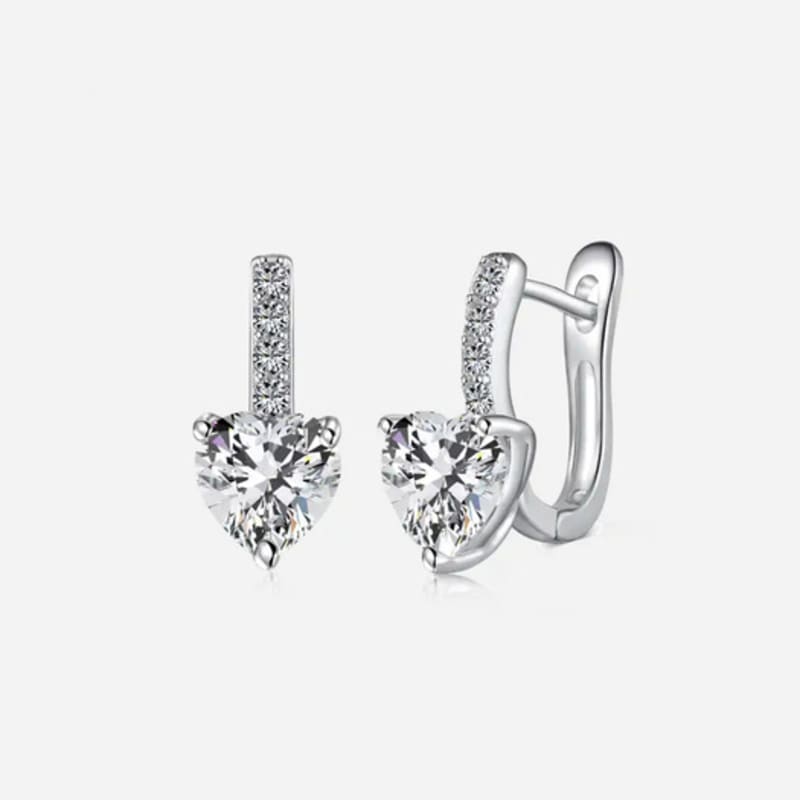 TORTOISE [Silver925] Coucy Heart Huggie Earrings