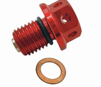 [Acht Blume] Affenjunges CD50 Shally Ducks Honda Horizontalmotor Vertikalmotor Dichtung Motorrad mit starkem Magnet Ablassschraube (rot)