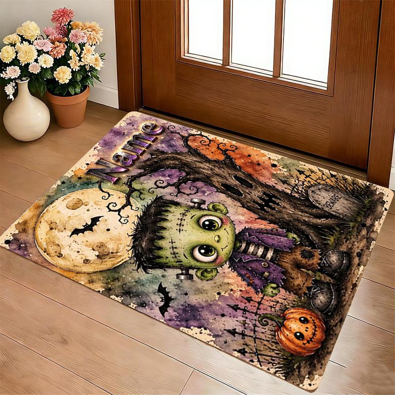 Custom Name Halloween Monster Carpet Rug for Bedroom Living Room Home Sofa Decoration,Playroom Sofa Office Home Decor Game Large Decor Floor Mat
