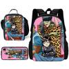 Child School Virtual Character Gorillazs-Backpack with Lunch Bags ,Pencil Bags ,School Bags for Boys Girls Best Gift