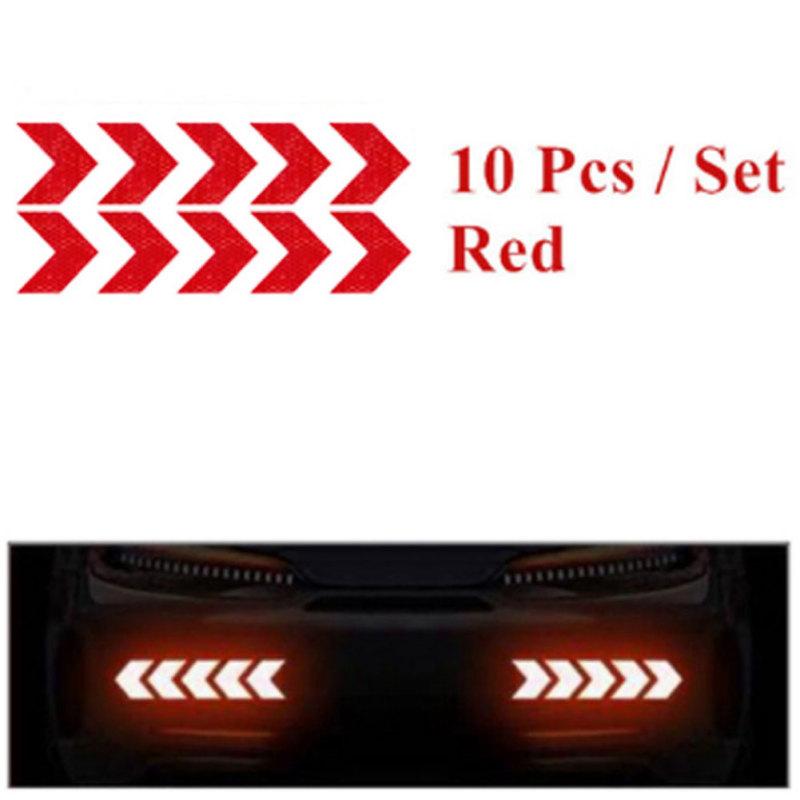 10 teile/satz Pfeil Reflektierende Auto Körper Aufkleber Wasserdichte Sicherheit Warnung Allgemeine Auto Körper Reflektierende