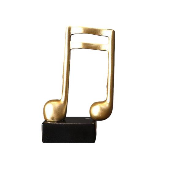 

Music Note Sculpture Gold Resin Musical Symbol Figurine Modern Tabletop Decoration for Piano Room Home Office Table Centerpiece C