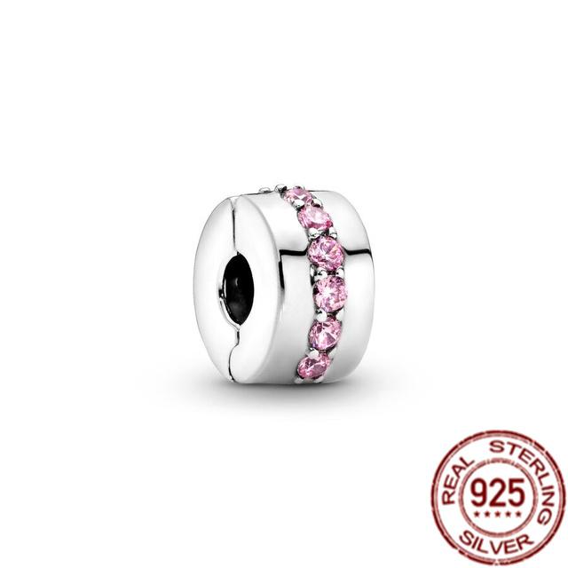 Bande de cœurs et pavé d'étoiles de mer, breloque à Clip en argent Sterling 925, perle adaptée au Bracelet de mode Original, bijoux fins, cadeau à faire soi-même