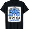 Rainbow In May We Wear Ribbon Apraxia Awareness Month T Shirt