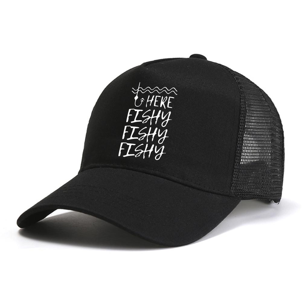 HERE FISHY cap Mesh baseball caps Sunscreen Sun Visor Cap Casual Versatile Sun Hat Unisex Women Snapback Hats trucker hat