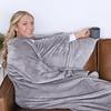 Cloak Flannel Winter Wearable Blanket Warm Plush Sofa Throw Blanket Thickened Washable TV Blanket For Adult