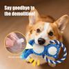 Squeaky Dog Toy Cotton Rope Dog Toy with Built-In Sound Generator Durable Plush Chew Toy for Small Large Dogs Teeth Cleaning Boredom Relief Pet Toys
