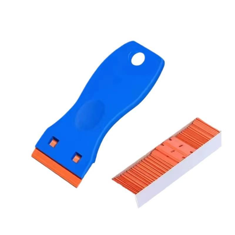 Compact Plastic Scraper for Stain and Glue Removal - Ideal for Car Film Application and Household Cleaning