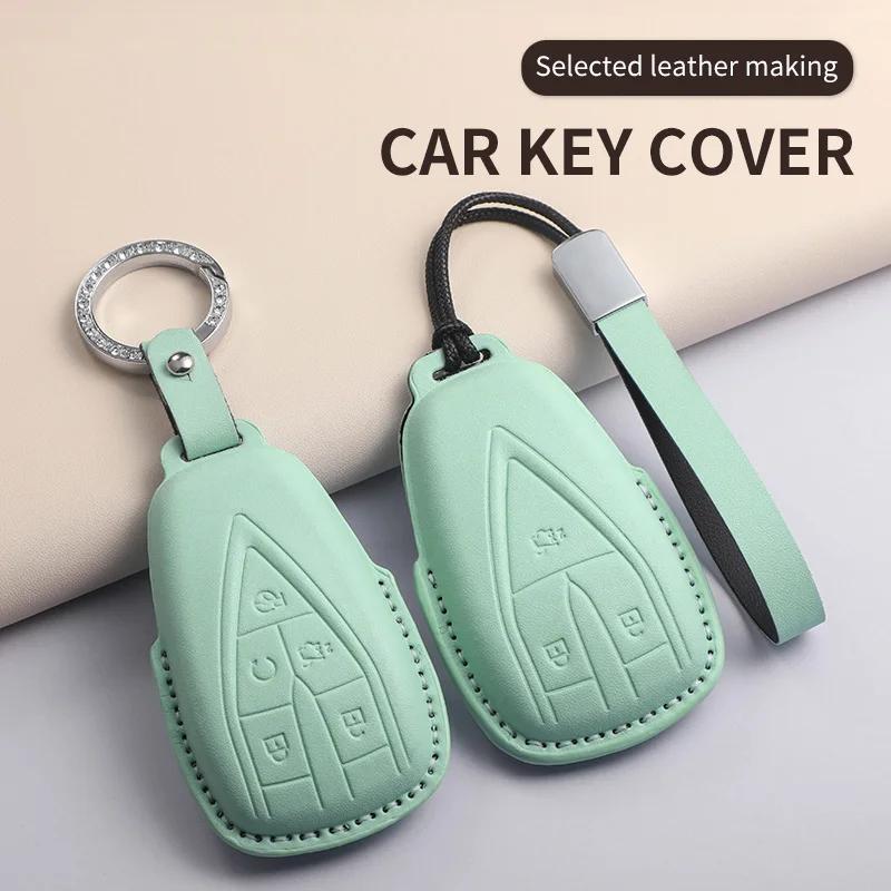 For Changan UNIT UNIK CS35PLUS CS55 PLUS CS75 PLUS Oshan X7 X5 Car Keychain Protective Cover PU Leather Car Key Case Cover