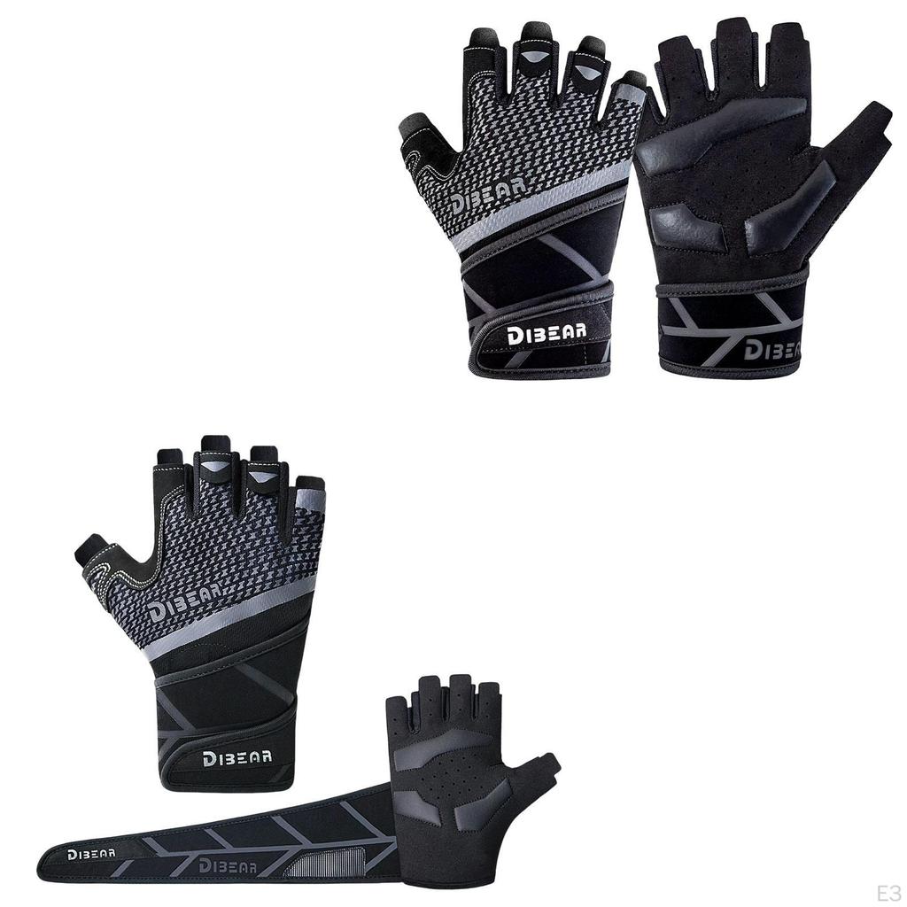 Half Finger Gloves for Men And Women with Adjustable Wristband Fitness Training