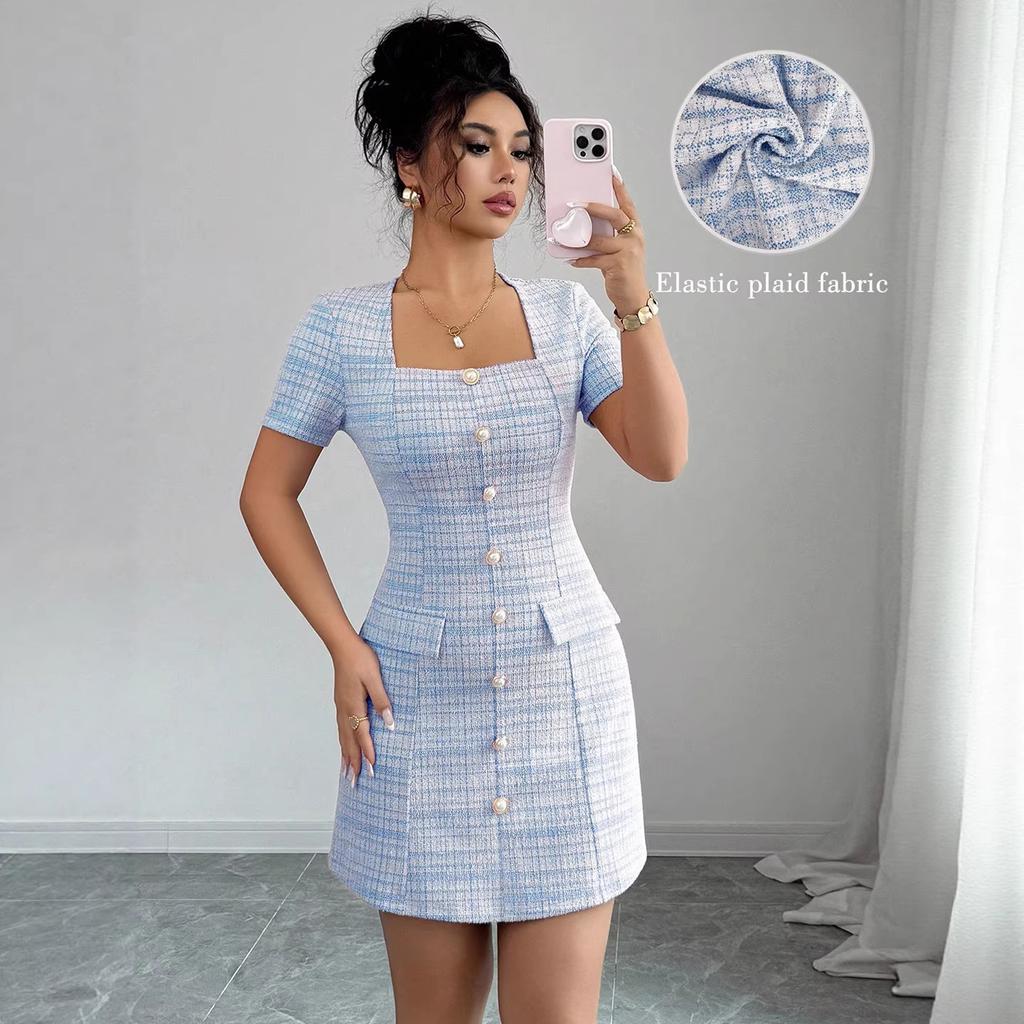 European and American spring new product hip-wrapped dress women's temperament commuting