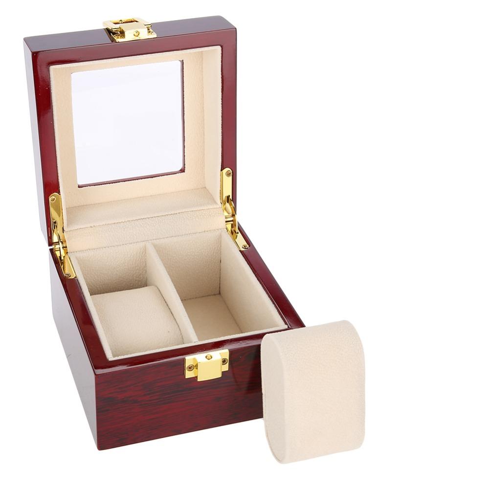 Metal Lock Wristwatch Display Case 2 Grids Design Watch Organizer Watch Storage Box  Men Women Use