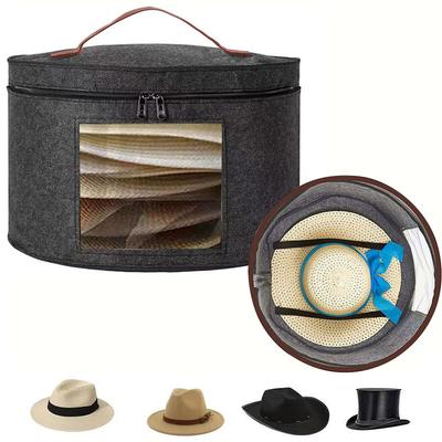 Hat Storage Box Stackable Round Brim Hats Organizer Bag Container Cowboy Hat Organizer FoldableTravel Closet Cap Boxes