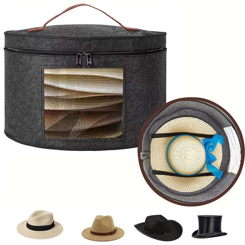 Hat Storage Box Stackable Round Brim Hats Organizer Bag Container Cowboy Hat Organizer FoldableTravel Closet Cap Boxes
