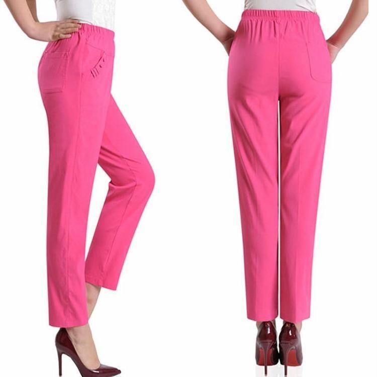 Plus Size Linen Pants for Women High Waist Straight Leg Trousers Long Office Work Pants